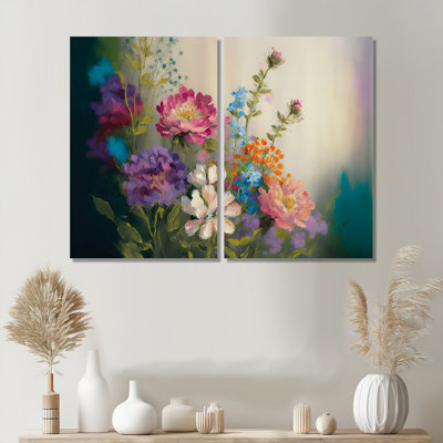 «Painted Blossoming Wildflowers III», art mural floral