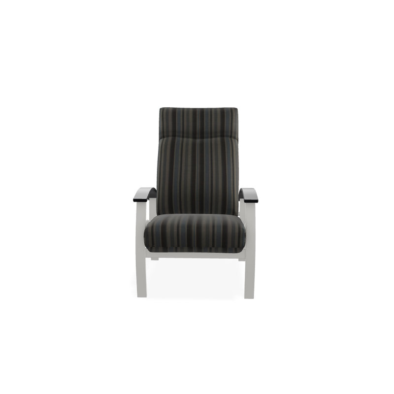 Chaise de patio inclinable avec coussins Askar, Aperçu de nuage, Noir P70, Neige texturée