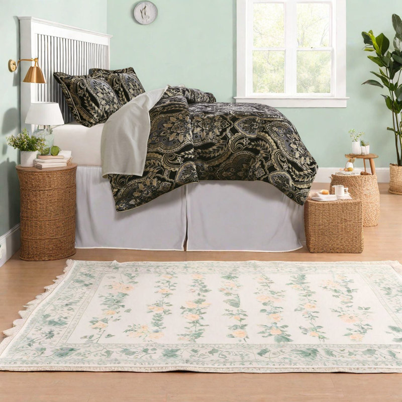 Luxurious Queen Bedding Set, Polyester Jacquard Design For Home Comfort
