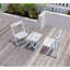 Foldable Small Table and Chair Set with 2 Chairs and Rectangular Table  White