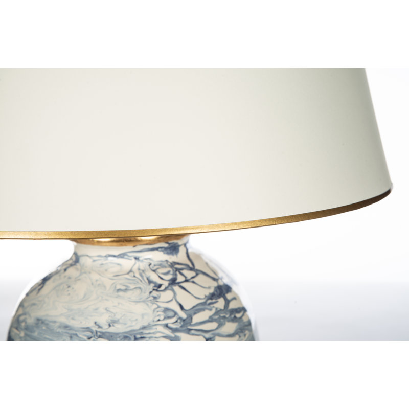 27" White Ceramic Table Lamp with Parchment Shade