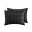Housse de couette pour lit double / grand noir - 2 taies décoratives, lavable à la machine, dos en microfibre