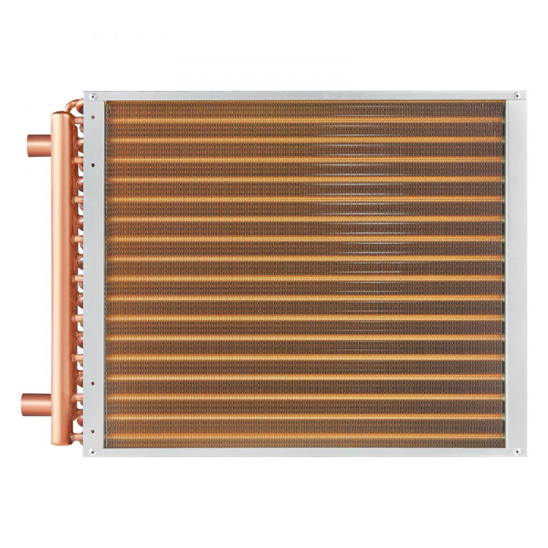 Heat Exchanger Water to Air, with 3-Row 3/8" Copper Ports, 242 Aluminum Fins Heat Exchanger for Outdoor Wood Furnaces, Residential Heating and Cooling, and Forced Air Heating