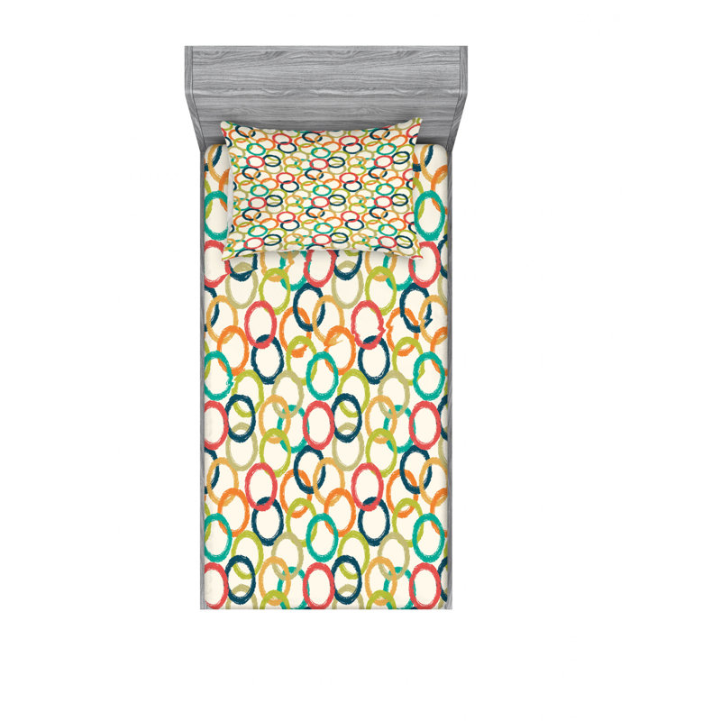 Ensemble de draps Doodle Like Big Hipster, Ensemble de draps pour lit simple avec drap-housse