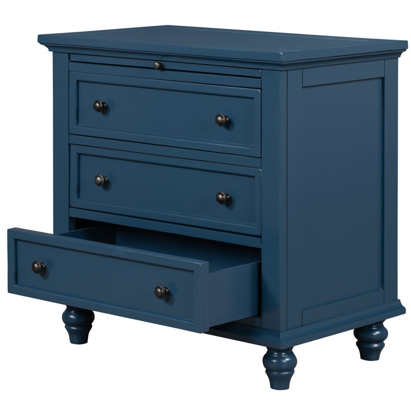Armoire de rangement en bois à 3 tiroirs, table de bout avec plateau coulissant (identique à WF296671AAM)