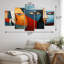 Cubism Geometric Portrait X - Cubism Metal Wall Art Set 5
