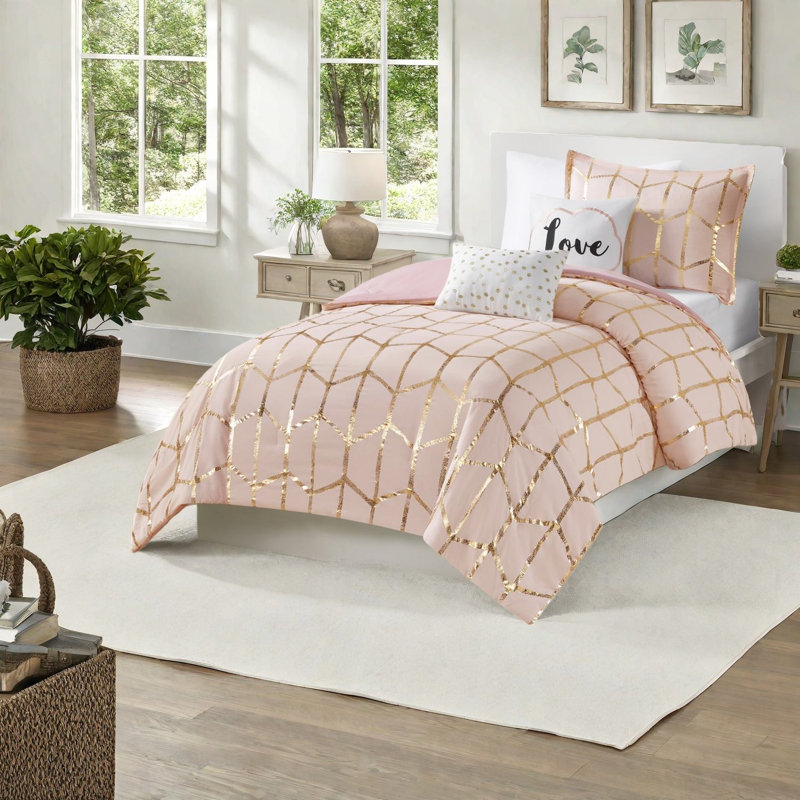 Ensembles de literie doux TG, confort métallique moderne en polyester pour la maison