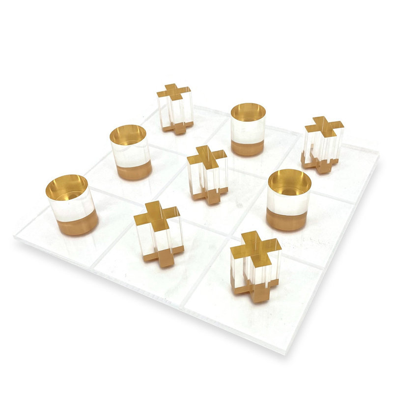 Tic Tac Toe Ondisplay 3D Luxe Acrylique, Or