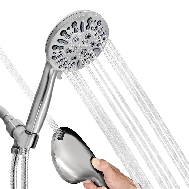 Akicon Shower Head with Handheld, 9-Setting High Pressure Handheld Shower Head with 60" Stainless Steel Hose, Built-in Pause Mode & Power Jet Wash, Showerhead for Bathroom