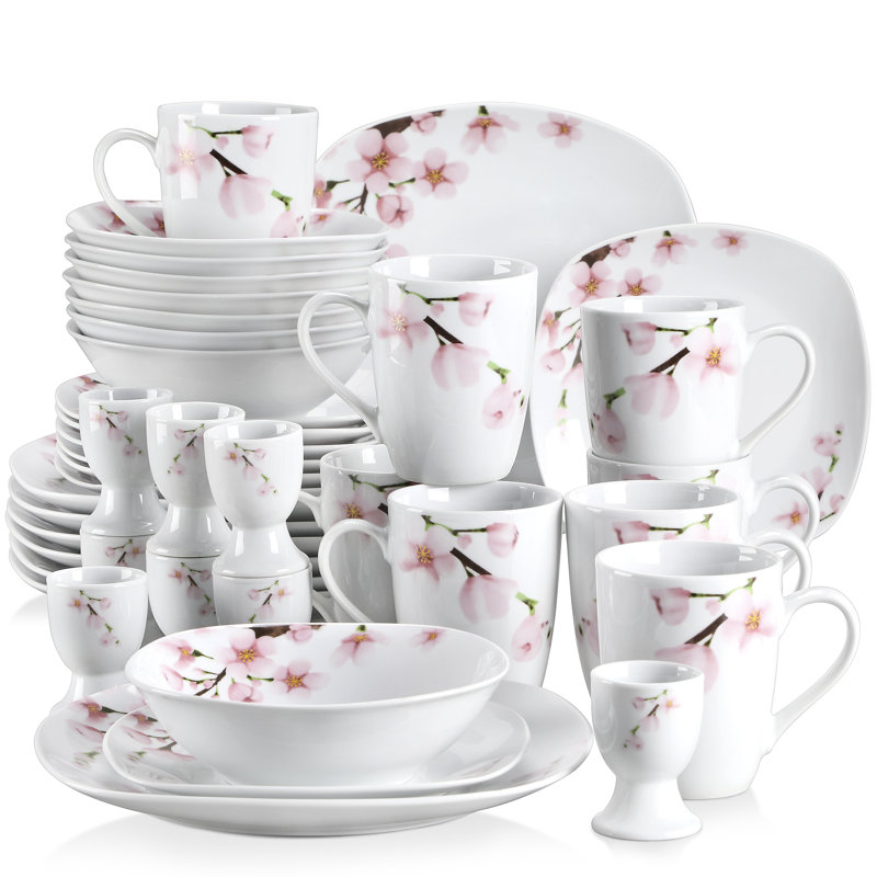 40 Piece Porcelain China Dinnerware Set - Service for 8