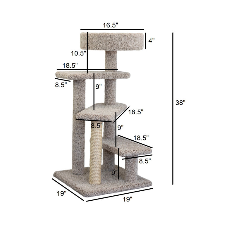 New Cat Condos Spiral Multi-Level Cat Tree with Spacious Perch for Large & Multi-Cat Homes