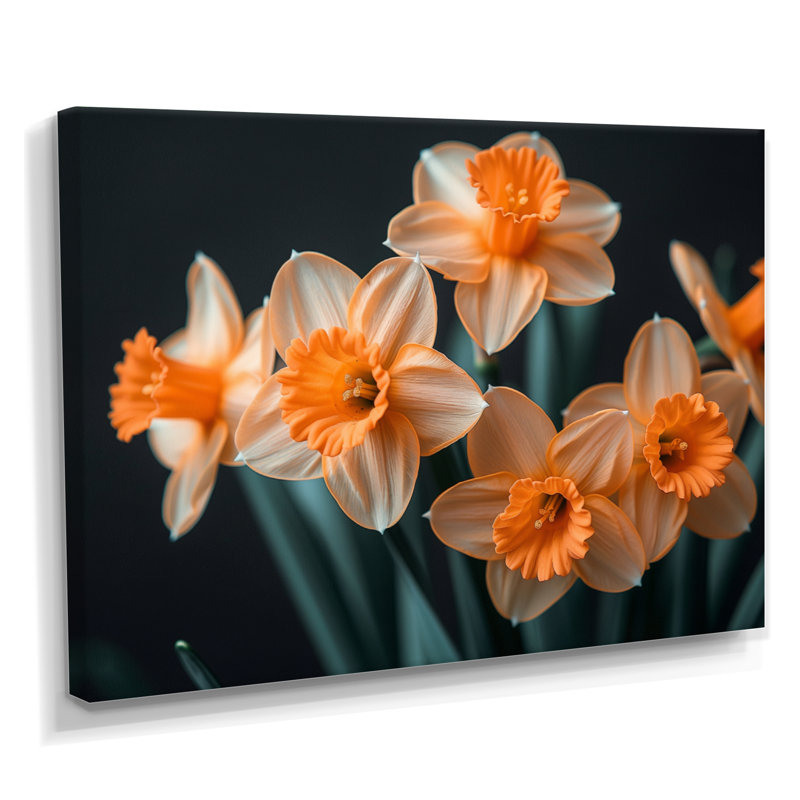 Gaige - jonquilles, impression d'art mural, H 40 po x l 60 po, Toile tendue
