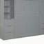 Grand lit escamotable mural avec placard, tiroirs et tablettes, gris-878989807