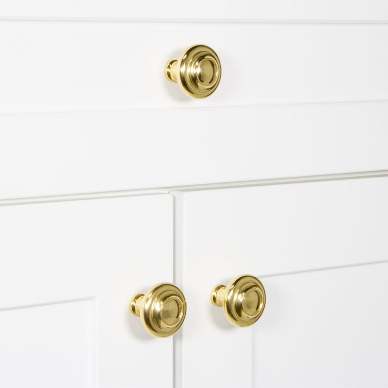 Poignée d'armoire circulaire, Laiton poli