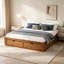 Lit plateforme avec 6 tiroirs de rangement, lit de rangement en bois de pin-767492578-767492604