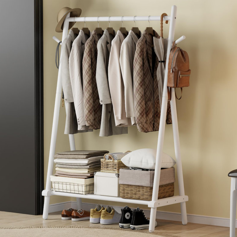 Portant en bois massif, Blanc