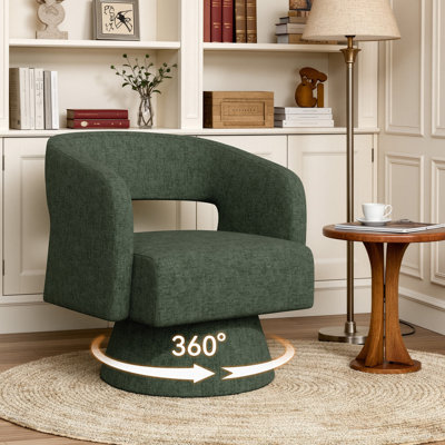 Fauteuil d'appoint pivotant en tonneau, fauteuil rembourré Teddy & Chenille avec base pivotante à 360 ° pleine perle, mobilier d'appoint moderne pour salon, chambre à coucher et meuble-lavabo