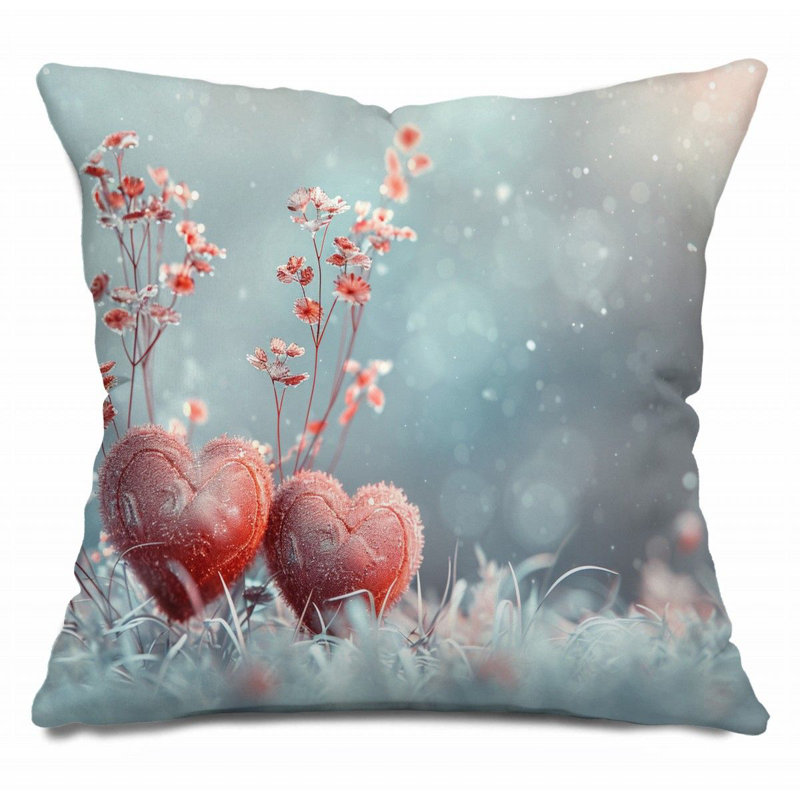 Coussin Trendy, Bleu/rouge, H 16 po x l 16 po