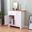 Home Storage Sideboard Cupboard With 2 Doors&2 Drawers Modern Cabinet Organiser Unit White/Grey+Oak W79xd35xh81cm (Grey+Oak)-1030152791