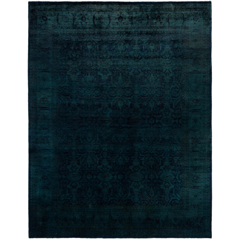 Tapis noir en laine 8 pi 3 po x 10 pi 4 po Huckstep