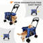 Poussette pliable pour animal de compagnie avec filet respirant et lanterneau, L 19,69 po x l 26,38 po x H 42,13 po, poussette pour chat en acier au carbone avec roues antichoc et plateau de rangement pour petits et moyens animaux de compagnie jusqu'à 33 lb, bleu marine, 1 pièce
