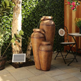 Outdoor Weather Resistant Floor Fountain with Light