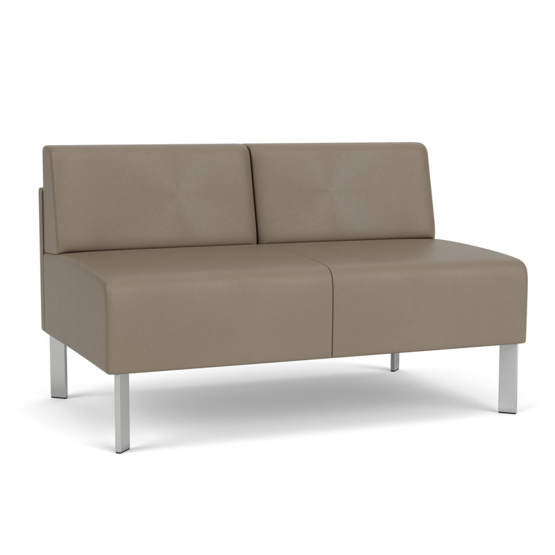 Causeuse sans accoudoirs Luxe Lounge, Acier argent, Modena blé