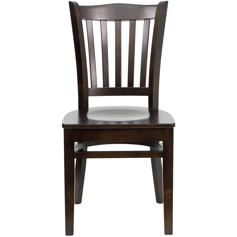 Prompton Vertical Slat Back Wooden Restaurant Chair, Walnut