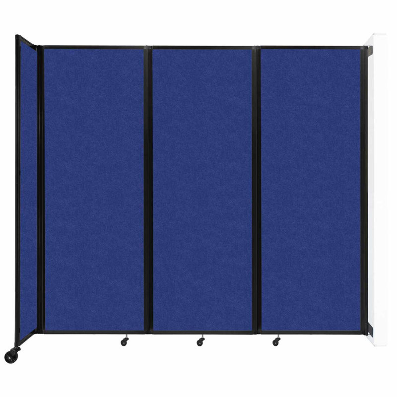 11 - Cloison pliante à panneaux, 3, Bleu, H 82 po x l 102 po x P 12 po