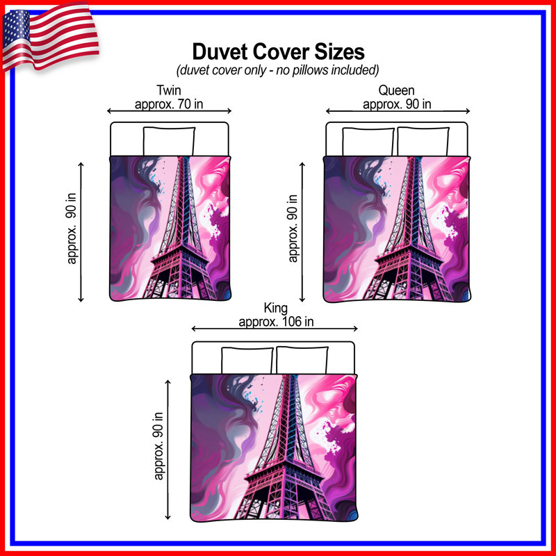 Housse de couette Tour Eiffel Bedding Architecture Contemporary, Très grand lit