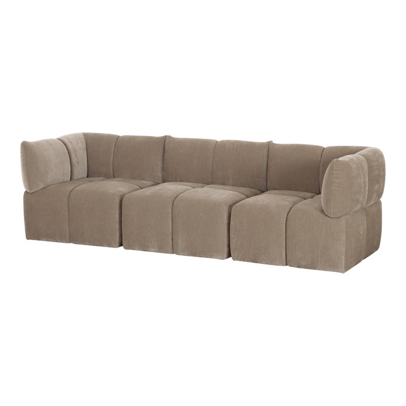 Canapé modulaire en tissu taupe Marisol
