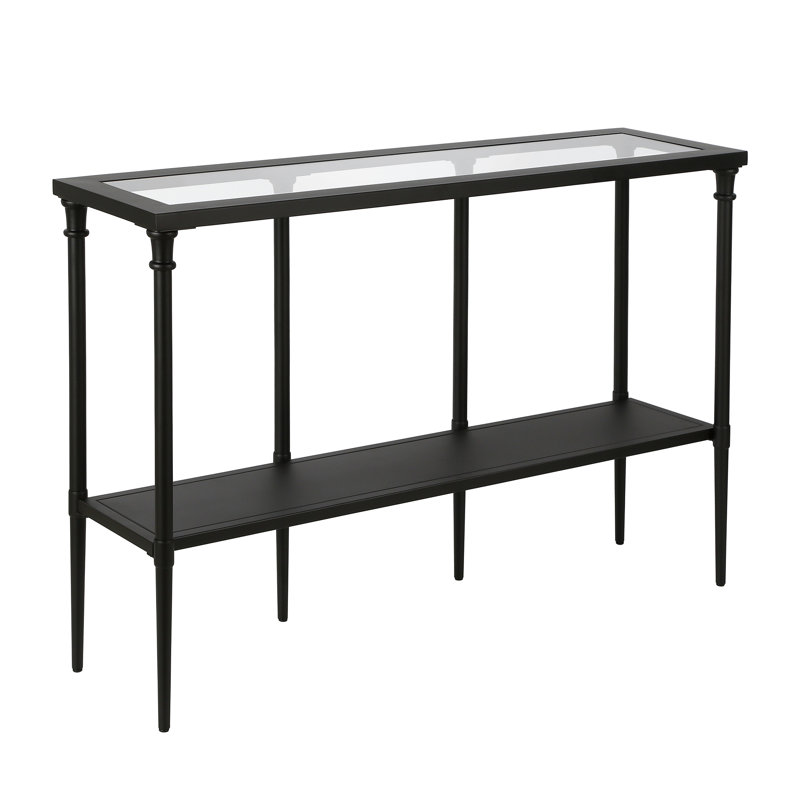 Dafna 45" Wide Rectangular Console Table in Blackened Bronze, Blackened Bronze, 30" H x 45" W x 12" D