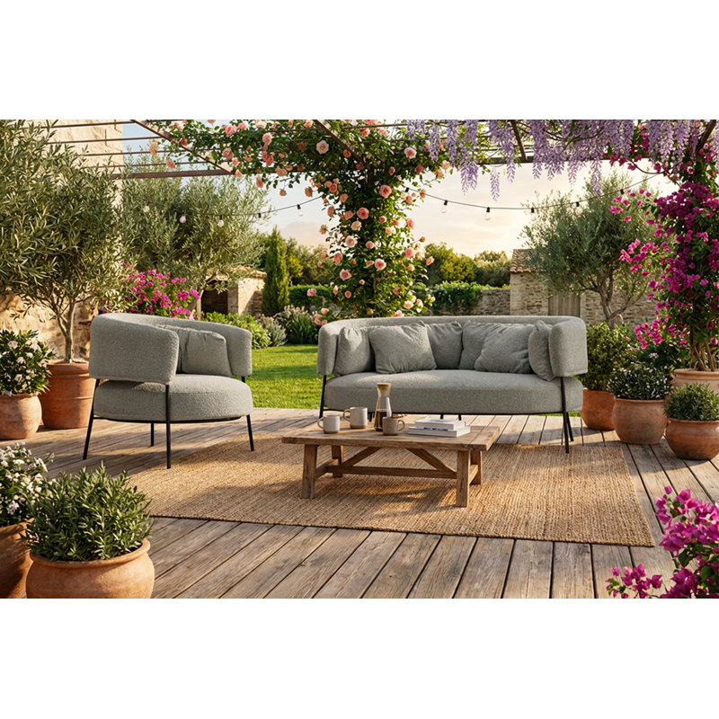 Taquoya 93cm Wide Curved Patio Sofa