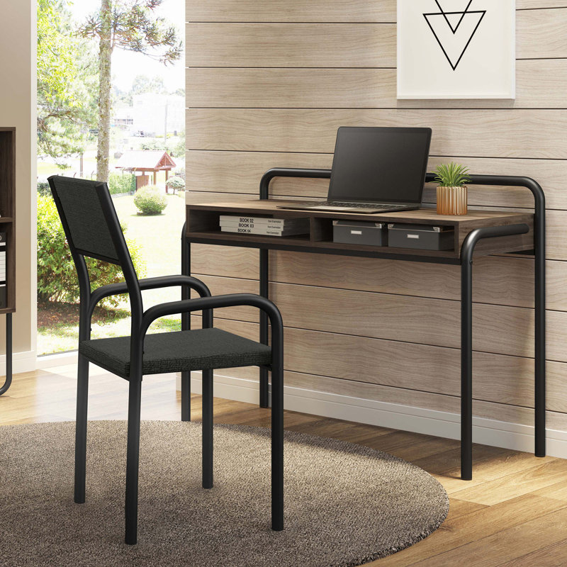 Chaise de bureau avec structure en métal, noire