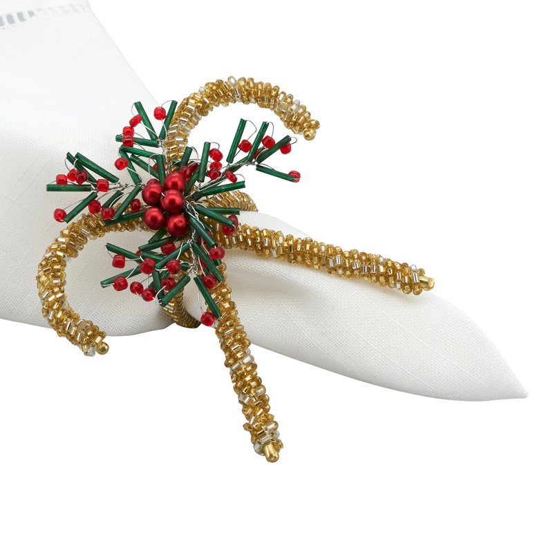 Ensemble de 4 serviettes de table Winter Wonderland, Or