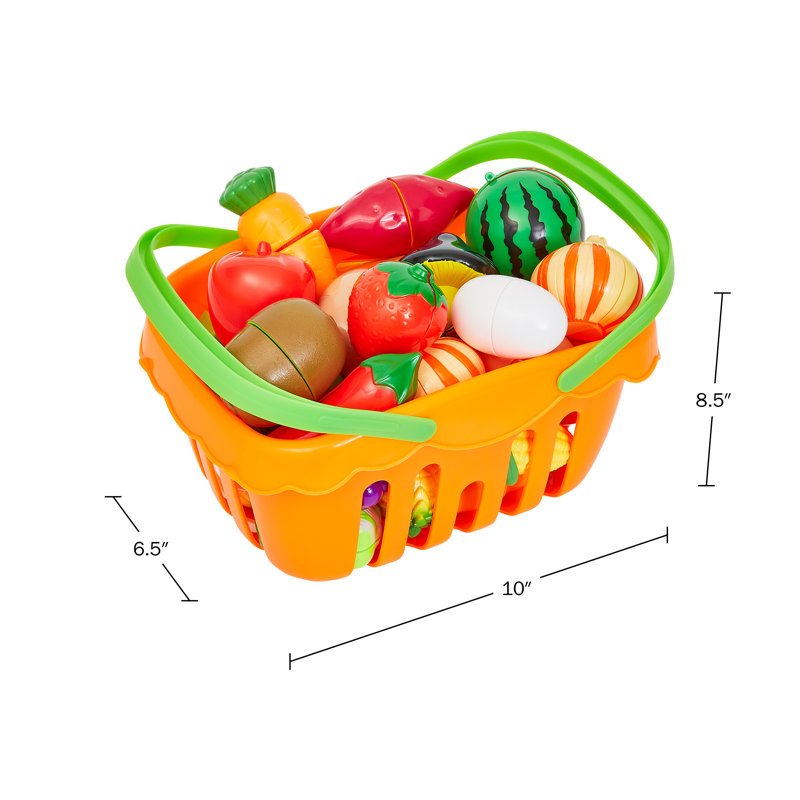 46-Piece Multicolor ABS Plastic Play Food Set with Kitchen Accessories