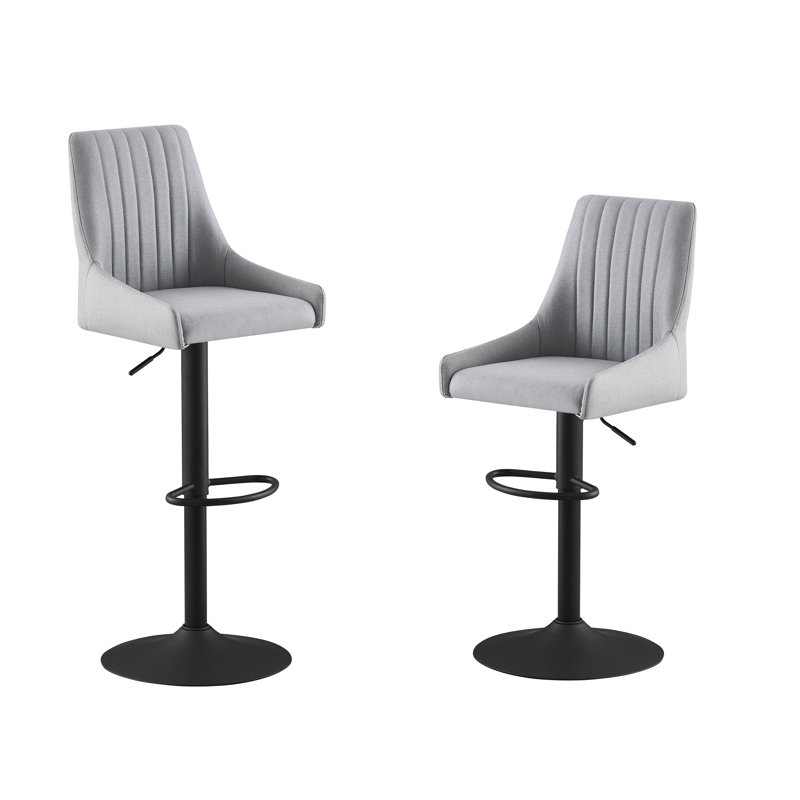Tabourets de bar réglables (2 / boîte), Gris
