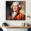 Portrait rétro de Thomas Jefferson III - président / art mural politique