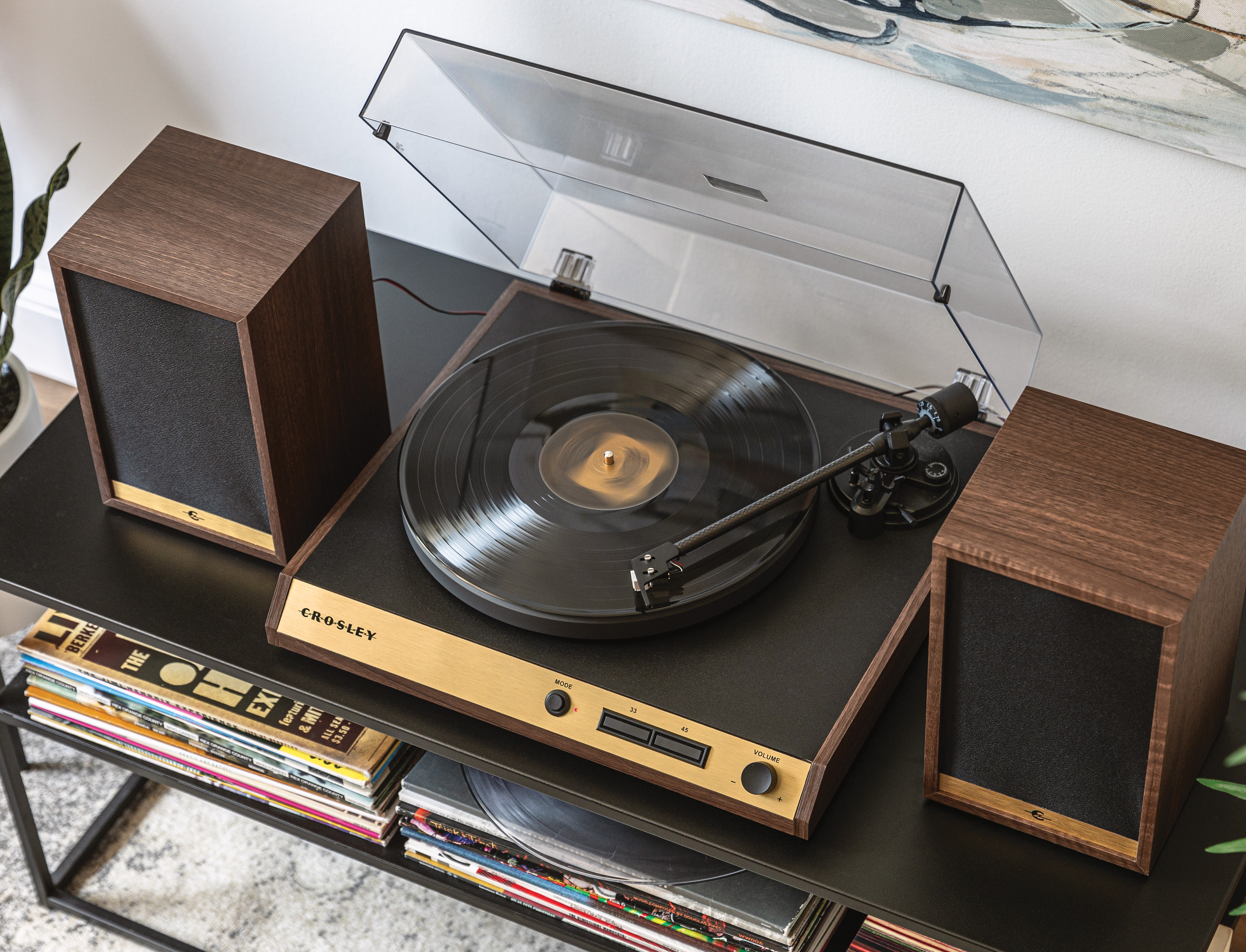2 - Speed Turntable Decorative Record Player with Bluetooth