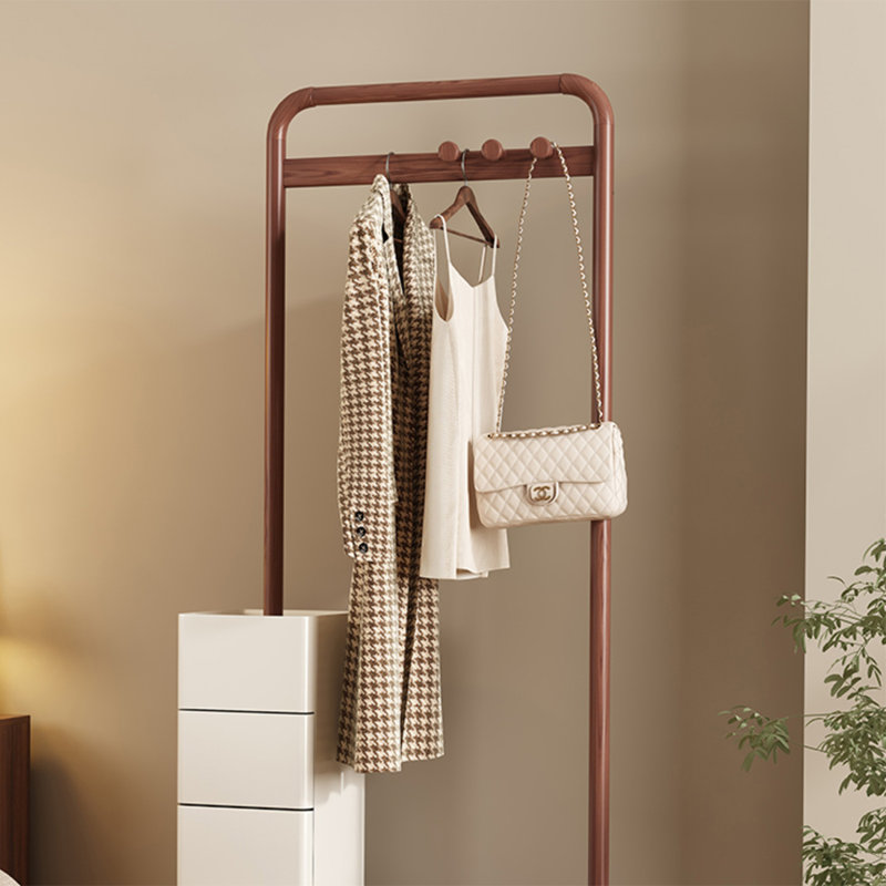 3 - Tier Drawer Coat Rack with Sturdy Storage Base, Walnut