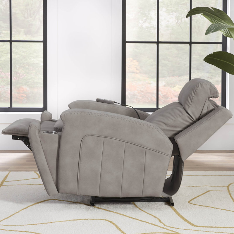 Fauteuil inclinable électrique Aboubakr avec chaleur, massage et glissement automatique, Buffy taupe