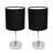 Amandev Simple Designs Mini Basic Table Lamp with Drum Fabric Shade-16393461