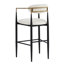 2 Counter Stool - Beige Upholstered With Iron Framework Height Bar Stools (pair) Pu Leather And Long-lasting Frame