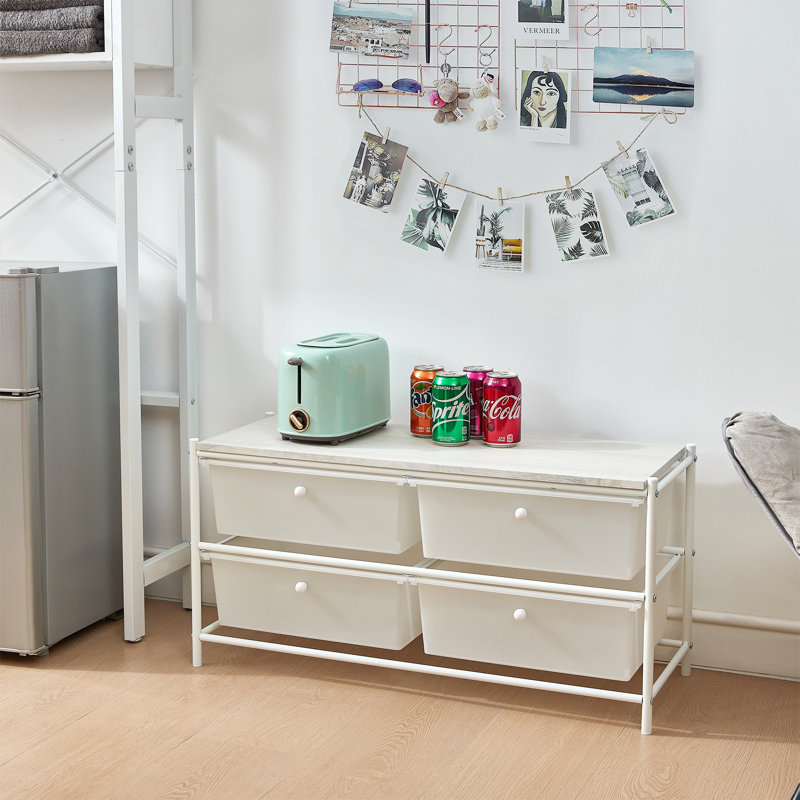Commode de rangement 4 tiroirs Suprima, Blanc