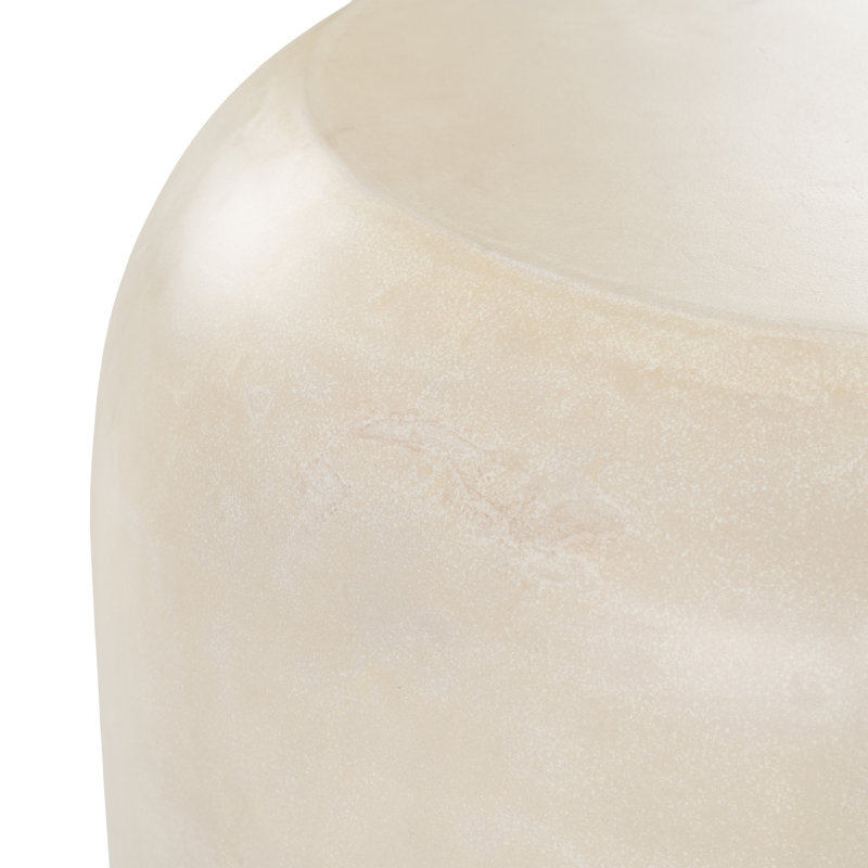 Denny - Table de bout moderne en fibre beige
