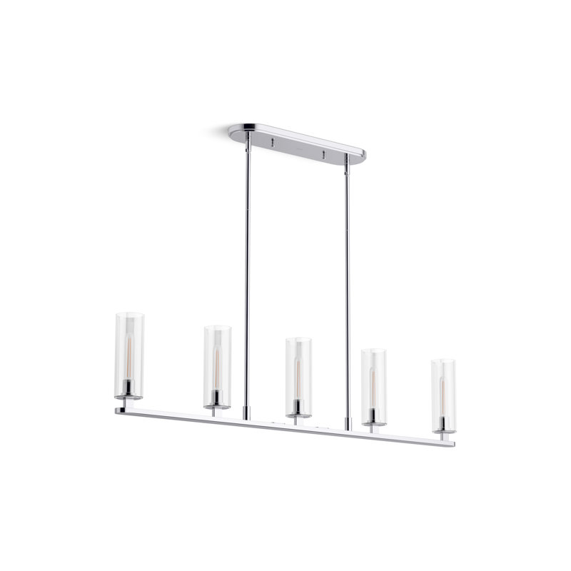 Crue 45 In. Linear Chandelier, Polished Chrome