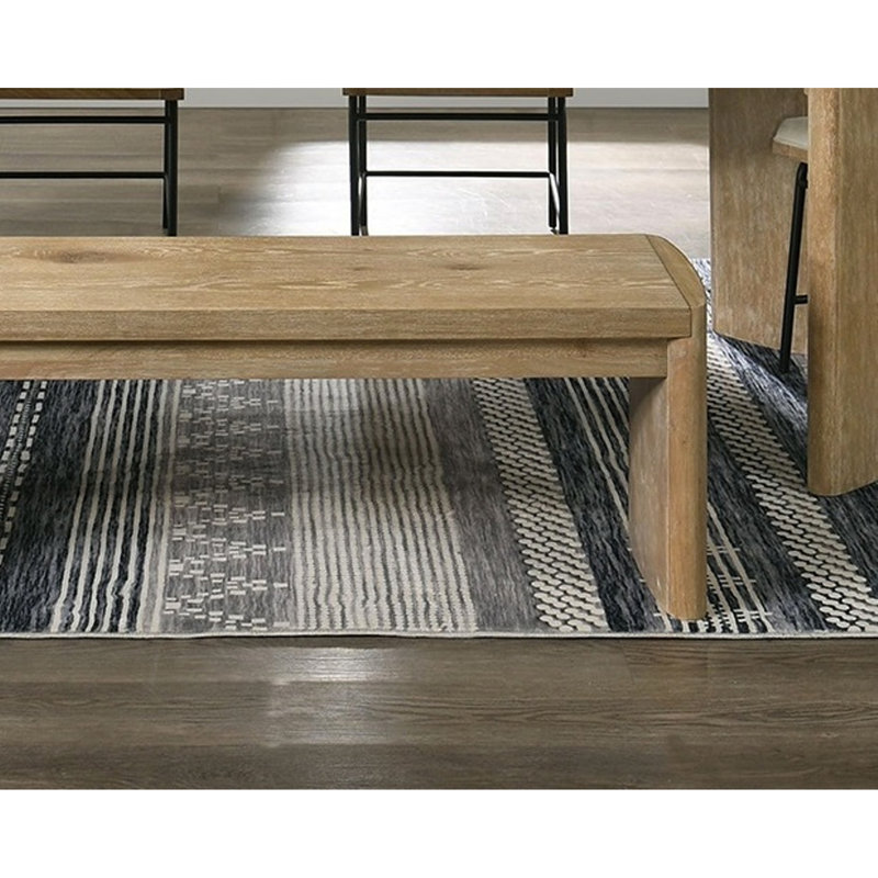 Banc de salle à manger contemporain en chêne avec revêtement en bois massif et placage, l 50,5 po x P 16 po H 18,5 po, fini en bois d'hévéa d'ingénierie