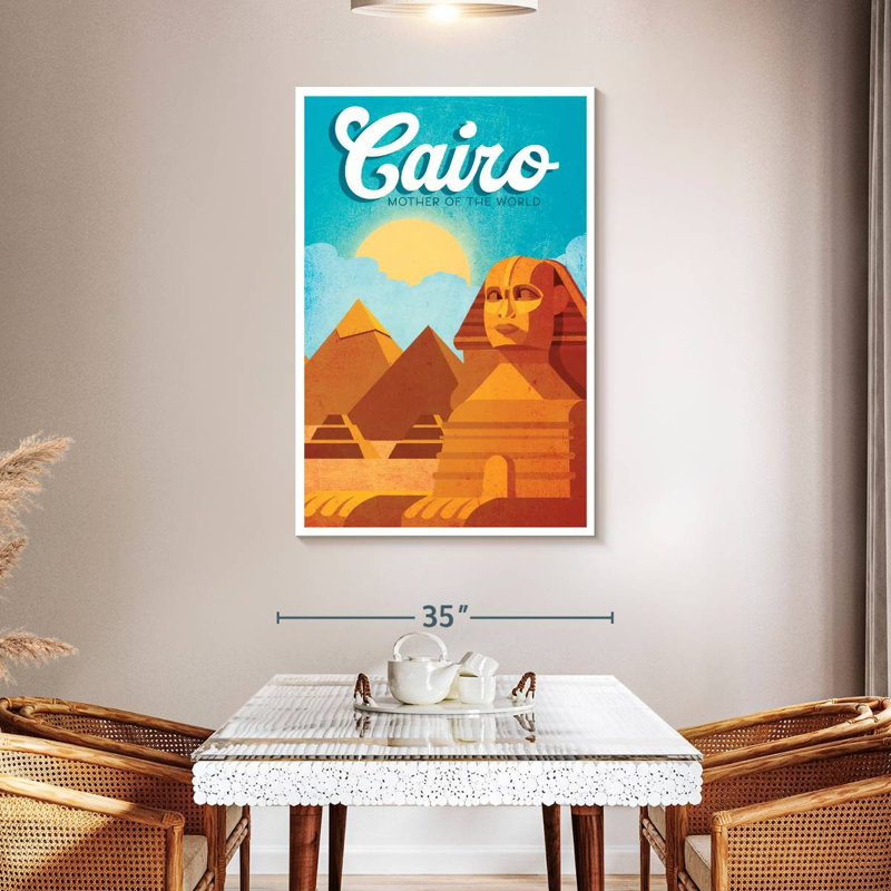 Affiche rétro du Caire, H 48 po x l 32 po