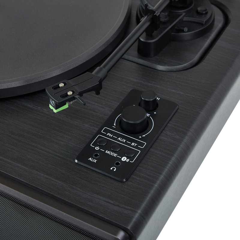 Arkrocket Huygens Bluetooth Record Player Turntable with Built-in Speakers (Black)