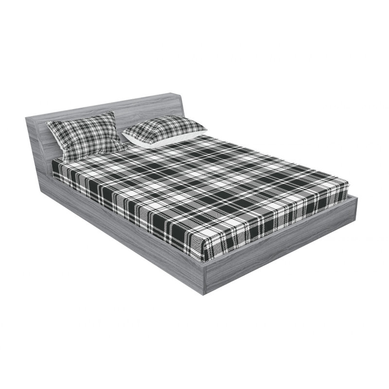 Microfiber Plaid Sheet Set, Full Sheet Shet with 2 Pillowcases
